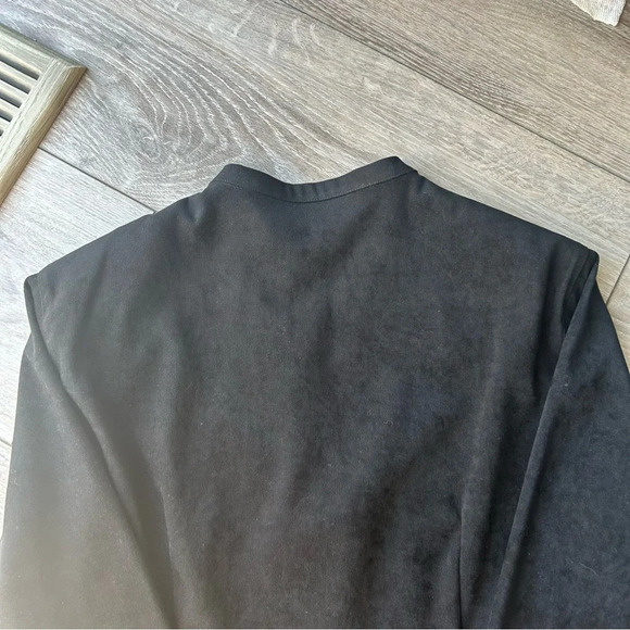 Vintage Alia Black Sequins Beads Accents Faux Suede Jacket - Picture 15 of 15